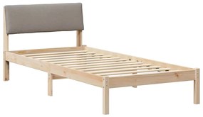 vidaXL Σκελετός Κρεβατιού Καφέ και ταμπά 90 x 190 cm Μασίφ ξύλο πεύκου