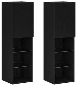 vidaXL Ντουλάπι TV 2 pcs Μαύρο 30.5 x 30 x 102 εκ Επεξεργασμένο ξύλο