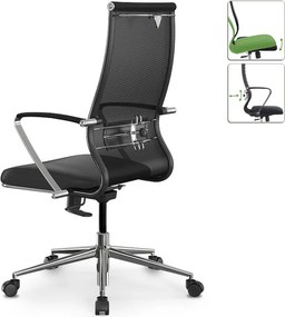 Καρέκλα γραφείου B2-163K Megapap εργονομική με ύφασμα Mesh και τεχνόδερμα χρώμα μαύρο 58x70x103/117εκ.