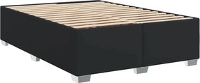 vidaXL Κρεβάτι Boxspring με Στρώμα Μαύρο 140x190εκ.από Συνθετικό Δέρμα