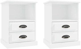 vidaXL Κομοδίνα 2 τεμ. Λευκά 43 x 36 x 60 εκ.