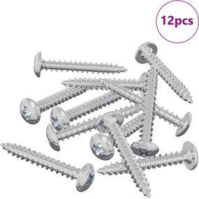 vidaXL Ξυλοβίδες 12 pcs Ασημί M4 x 28 mm Ατσάλι