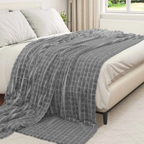 vidaXL Κουβέρτα Σκούρο Γκρι 270 x 240 cm Μαλλί