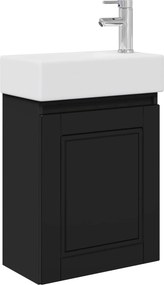 vidaXL Μονάδα μπάνιου με βρύση Μαύρο 45,5 x 22,5 x 84 εκ