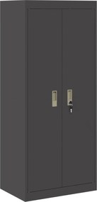 vidaXL Ντουλάπι αποθήκευσης Μαύρο 60 x 40 x 140 cm Ατσάλι