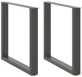 Πόδια Τραπεζαρίας σε Σχήμα U 2 τεμ. Ανθρακί 80x(72-73) εκ. Ατσάλι