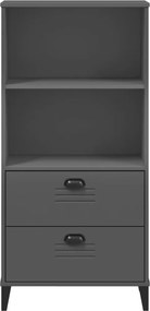 vidaXL Βιβλιοθήκη VIKEN Ανθρακί Γκρι 60x35x123 εκ. από Επεξεργ. Ξύλο