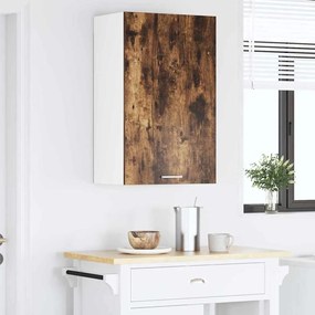 vidaXL Κρεμαστό ντουλάπι Καπνιστός Δρυς και Λευκό 50 x 31 x 80 εκ.