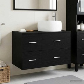 vidaXL Σετ Επίπλων Μπάνιου 2 τμχ. Μαύρη Δρυς Επεξεργασμένο Ξύλο