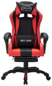 Καρέκλα Racing με Φωτισμό RGB LED Κόκκινο/Μαύρο Συνθετικό Δέρμα - Πολύχρωμο