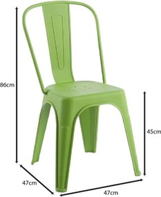 RELIX PP Καρέκλα Στοιβαζόμενη, PP Απόχρωση Lime   1τμχ