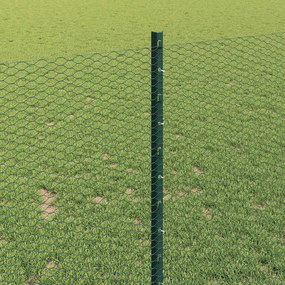 vidaXL Εξωτερική εξάγωνη περίφραξη με στήλη 10 x 1 m Πράσινο Δίχτυ