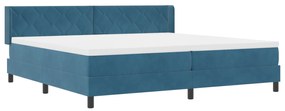 vidaXL Κρεβάτι Box Spring με Στρώμα Σκούρο Μπλε 200x200 εκ. Βελούδο