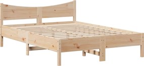 vidaXL Πλαίσιο Κρεβατιού Κεφαλάρι 150x200 εκ Μασίφ Πεύκο