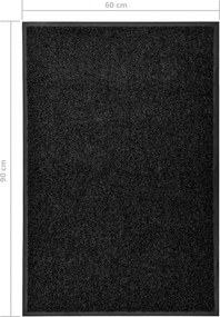 vidaXL Πατάκι Εισόδου Πλενόμενο Μαύρο 60 x 90 εκ.