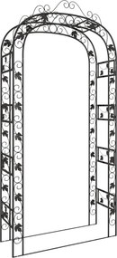 vidaXL Αψίδα Κήπου Μαύρη 116 x 45 x 240 εκ. Ατσάλινη
