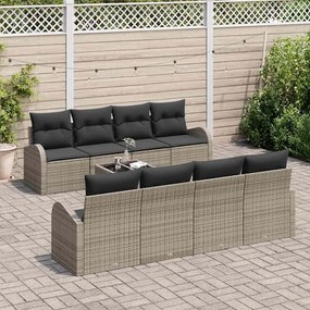 vidaXL Σετ Καναπέ Κήπου με μαξιλάρι 9 pcs Γκρι 55 x 55 x 37 εκ