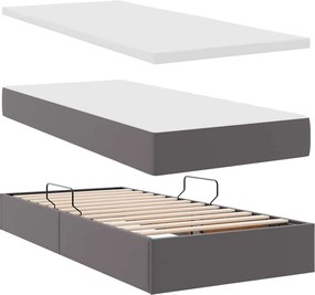 vidaXL Κρεβάτι Αποθήκης με στρώμα Γκρι 180 x 200 cm Τεχνητό Δέρμα