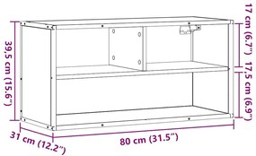 Έπιπλο Τηλεόρασης Γκρι Sonoma 80x31x39,5 εκ. Επεξ.Ξύλο/Μέταλλο - Γκρι