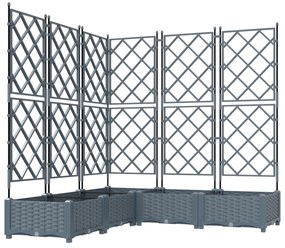 vidaXL Γλάστρα Κήπου με Τρέλα 5 τεμ Ανοιχτό Γκρι 120x120x125.5 εκ