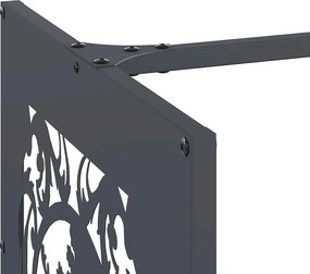 vidaXL Ράφι Καυσόξυλων Ανθρακί 40x40x40 εκ. Χάλυβας ψυχρής έλασης
