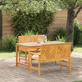 vidaXL Σέτ φαγητού για κήπο 3 pcs Καφέ 150 x 90 x 74 cm