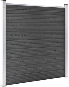 vidaXL Σετ Πάνελ Περίφραξης Μαύρο 526 x 186 εκ. από WPC