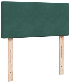 vidaXL Κρεβάτι Boxspring με Στρώμα Σκούρο Πράσινο 90x200 εκ. Βελούδινο