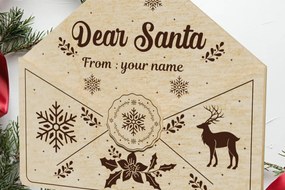 Σετ των 3 Intra απο ξύλο plywood 3mm-4mm πάχος Χριστουγεννιάτικο στολισμένο γράμμα του Άγιου Βασίλη Δίασταση 2x3 cm INTRAFABR-108551892