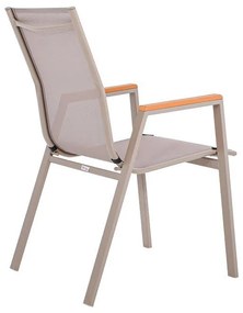 Καρέκλα FL5050 Fylliana Textilene Μπέζ - Γκρί 61x56x90 εκ. 61x56x90 εκ.
