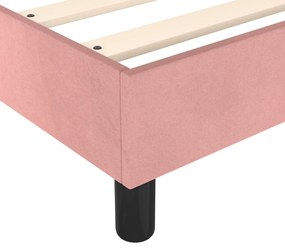 vidaXL Κρεβάτι Boxspring με Στρώμα Ροζ 120x200 εκ. Βελούδινο