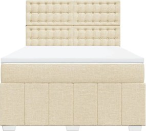 vidaXL Κρεβάτι Boxspring με Στρώμα Κρεμ 160x200 εκ. Υφασμάτινο