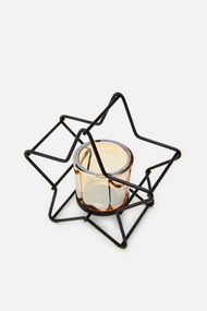 Stewehome Μεταλλικό κηροπήγιο Μαύρο 10x10x8 cm