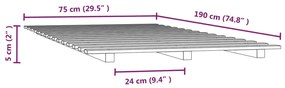 ΠΛΑΙΣΙΟ ΚΡΕΒΑΤΙΟΥ ΛΕΥΚΟ 75 X 190 ΕΚ. ΑΠΟ ΜΑΣΙΦ ΞΥΛΟ ΠΕΥΚΟΥ 824594