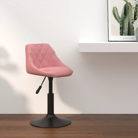 vidaXL Μπαρ Σκαμπό Ροζ 46x44x(62,5-77,5) εκ Βελούδο