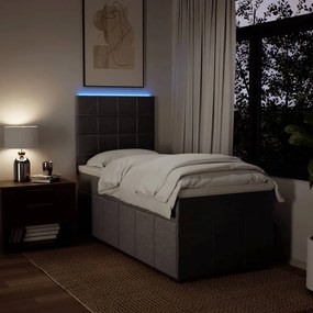 vidaXL Κρεβάτι Boxspring με Στρώμα Taupe 90x200 εκ. Υφασμάτινο