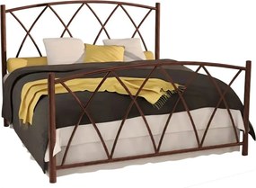 Κρεβάτι Ερμής-90x200-Καφέ Σφυρίλατο-Με ποδαρικό