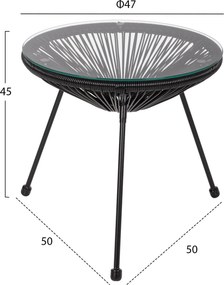 ΣΕΤ ΤΡΑΠΕΖΑΡΙΑΣ 3ΤΜΧ HM11871 ΜΕΤΑΛΛΟ & RATTAN ΣΕ ΜΑΥΡΟ ΧΡΩΜΑ