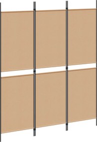 vidaXL 3-Panel Room Divider Μπεζ 150 x 180 cm Ύφασμα