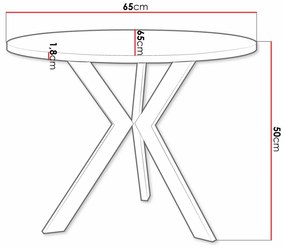 Τραπέζι Dearborn 106, Artisan βελανιδιά, Μαύρο, 50cm, 14 kg, Πλαστικοποιημένη μοριοσανίδα, Μέταλλο | Epipla1.gr
