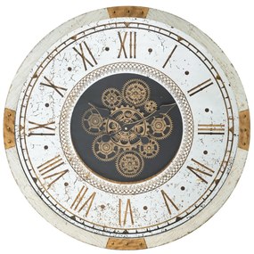 Artekko Clock Ρολόι Τοίχου με Καθρέφτη MDF Γυαλί Λευκό Χρυσό Artekko 86839