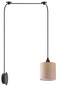 Απλίκα Φωτιστικό Τοίχου Ύφασμα ADEPT H300 Φ30 Homelighting-77-9006-Καφέ 77-9006