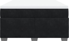 vidaXL Κρεβάτι Boxspring με Στρώμα Μαύρο 140x200 εκ. Βελούδινο
