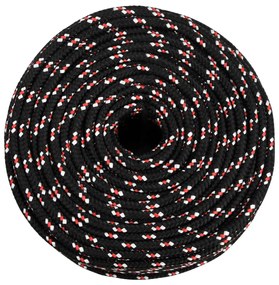 vidaXL Σχοινί Ναυτιλίας Μαύρο 8 χιλ. 50 μ. από Πολυπροπυλένιο