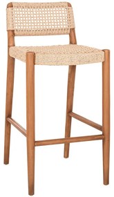 Σκαμπό Bar Rosco HM6134 47x52x100cm Natural-Beige Wood, Rope