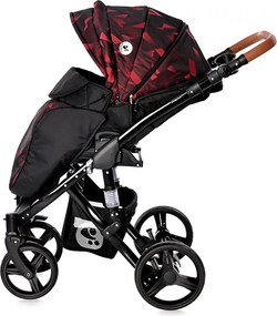 BABY STROLLER RIMINI + MAMA BAG RUBY RED &amp; BLACK