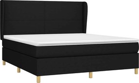 vidaXL Κρεβάτι Boxspring με Στρώμα Μαύρο 160x200 εκ. Υφασμάτινο