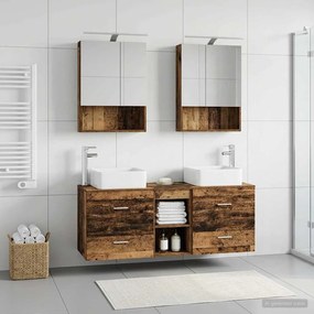 vidaXL Σετ Επίπλων Μπάνιου 5 pcs Παλαιωμένο ξύλο