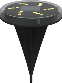 vidaXL Ηλιακά Φωτιστικά Δαπέδου με Στήριγμα Εδάφους 4 τεμ. Θερμό Λευκό