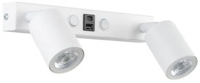 Απλίκα Φωτιστικό Τοίχου 2xGU10 Σποτ Reading Light USB Top TK Lighting-10276-Λευκό 10276